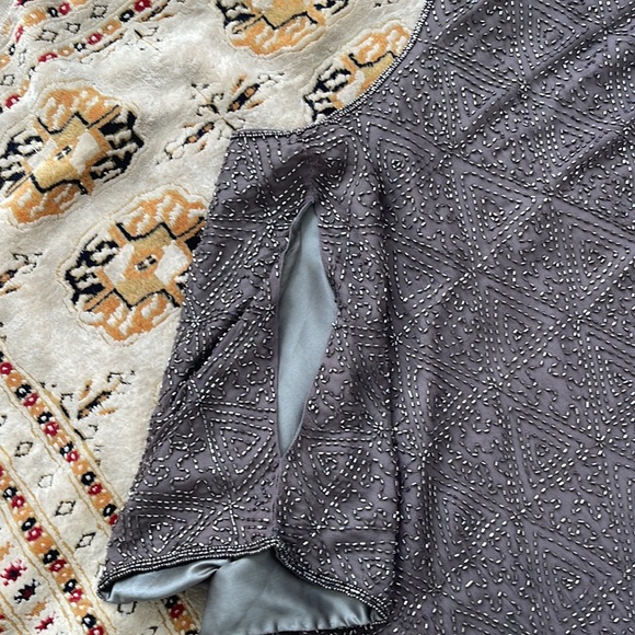 Hand Beaded 100% Silk Dress. - Picture 3 of 13